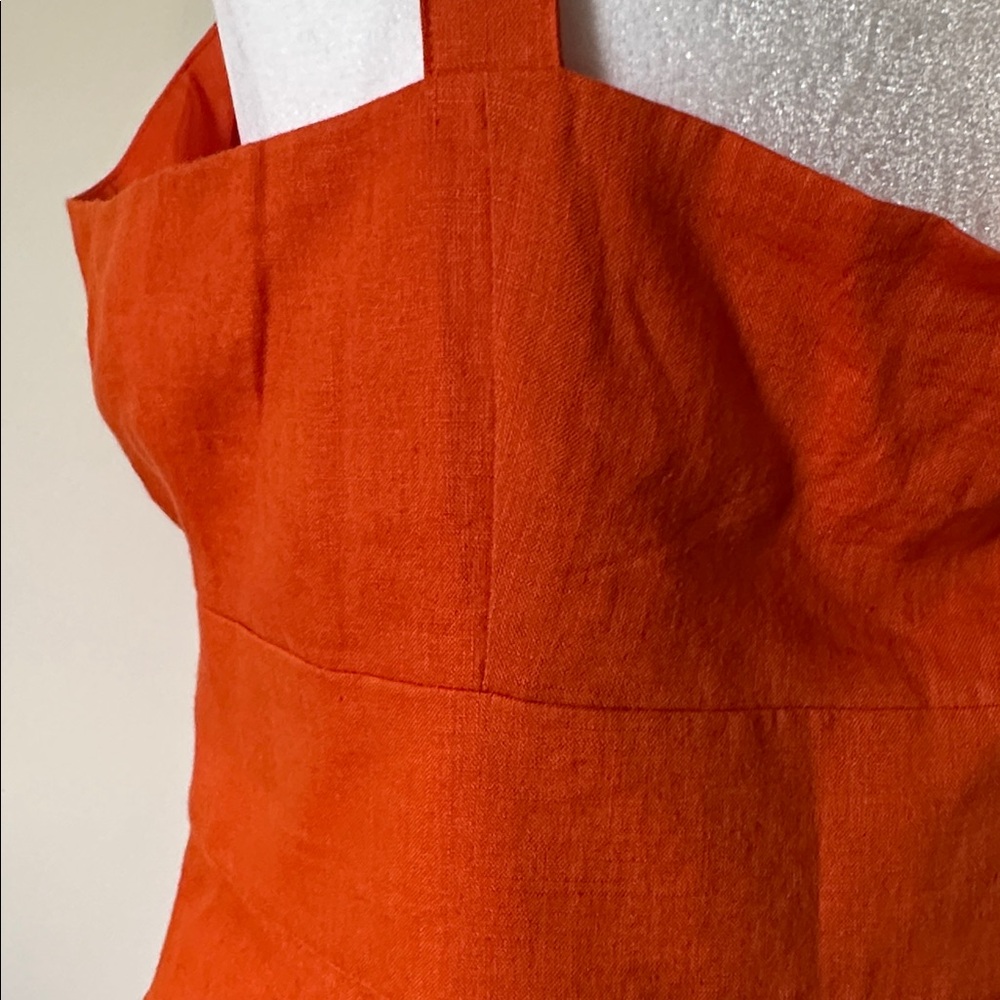 Boden Petite Vibrant Orange Linen Dress NWT! - Picture 9 of 11